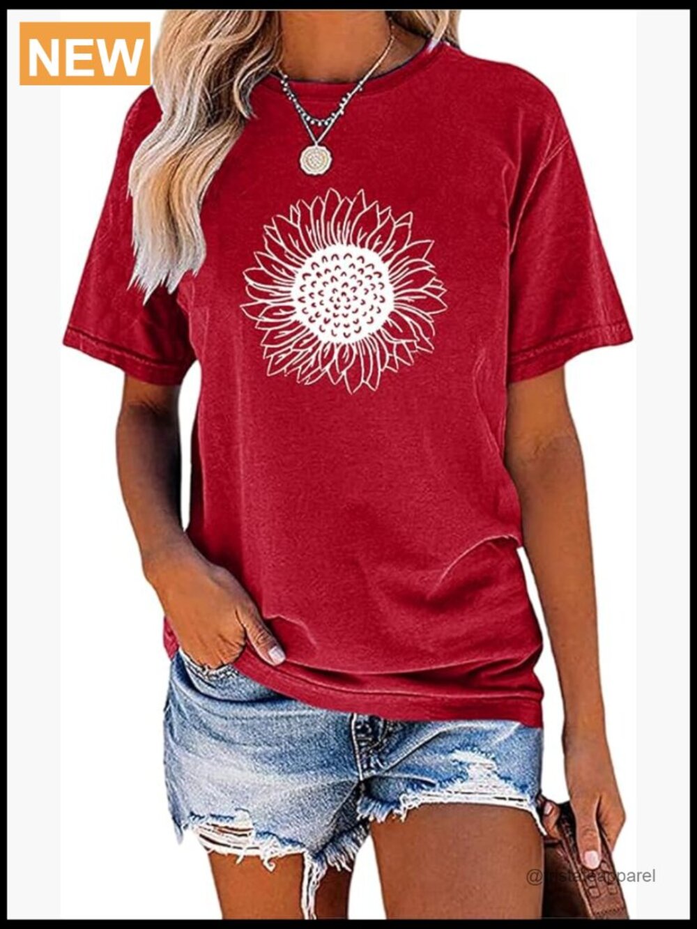 Sunflower Graphic Tee - Vintage Short Sleeve Cotton Blend Relaxed Fit